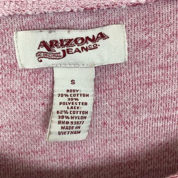 Arizona Space Dye Pink & Cream Pullover Lace Sweater Size Small - Picture 3 of 3